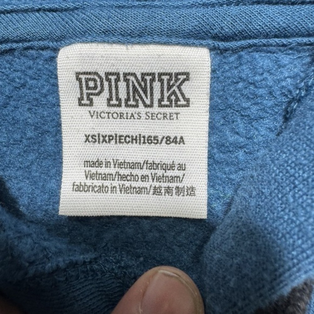 Pink Victoria Secret Hoodie Sweatpants Set Womens XS Blue Fleece Casual Comfort - Picture 5 of 16